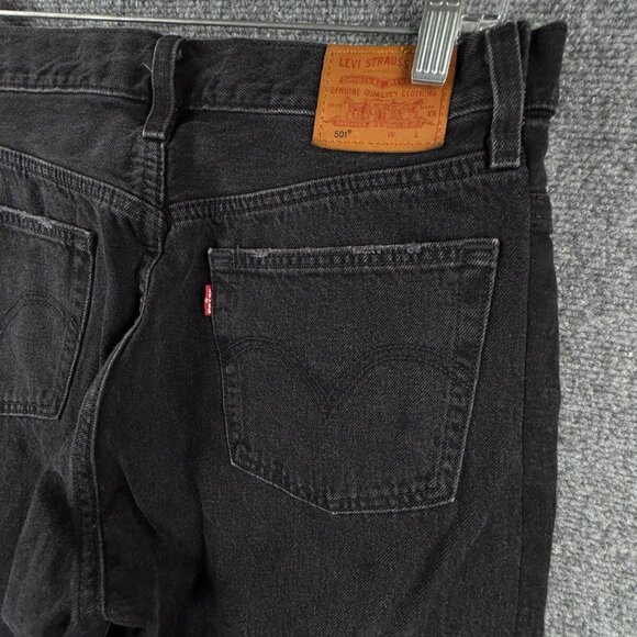 Levis Premium 501 Jeans Black Embellished Studded Denim Charcoal Wash 32x26 - Picture 15 of 16